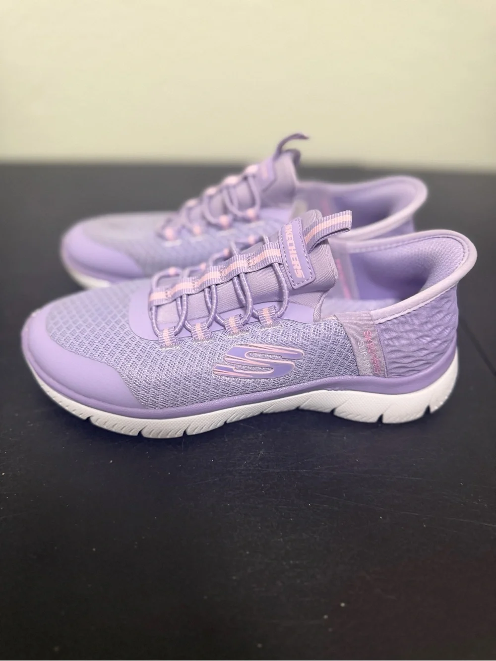Skechers Girls' Lavender Mesh Slip-On Sneakers